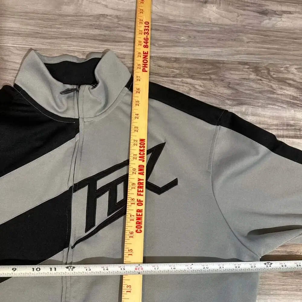 Fox Racing Mens Full Zip Track Jacket Gray and Black Size XL